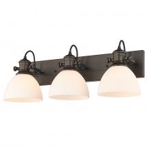  3118-BA3 RBZ-OP - Hines 3-Light Bath Vanity in Rubbed Bronze with Opal Glass